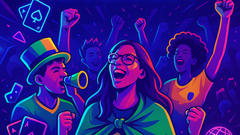 Fichas de aposta coloridas em neon sobre uma mesa de roleta, ilustrando as diversas possibilidades de jogo.